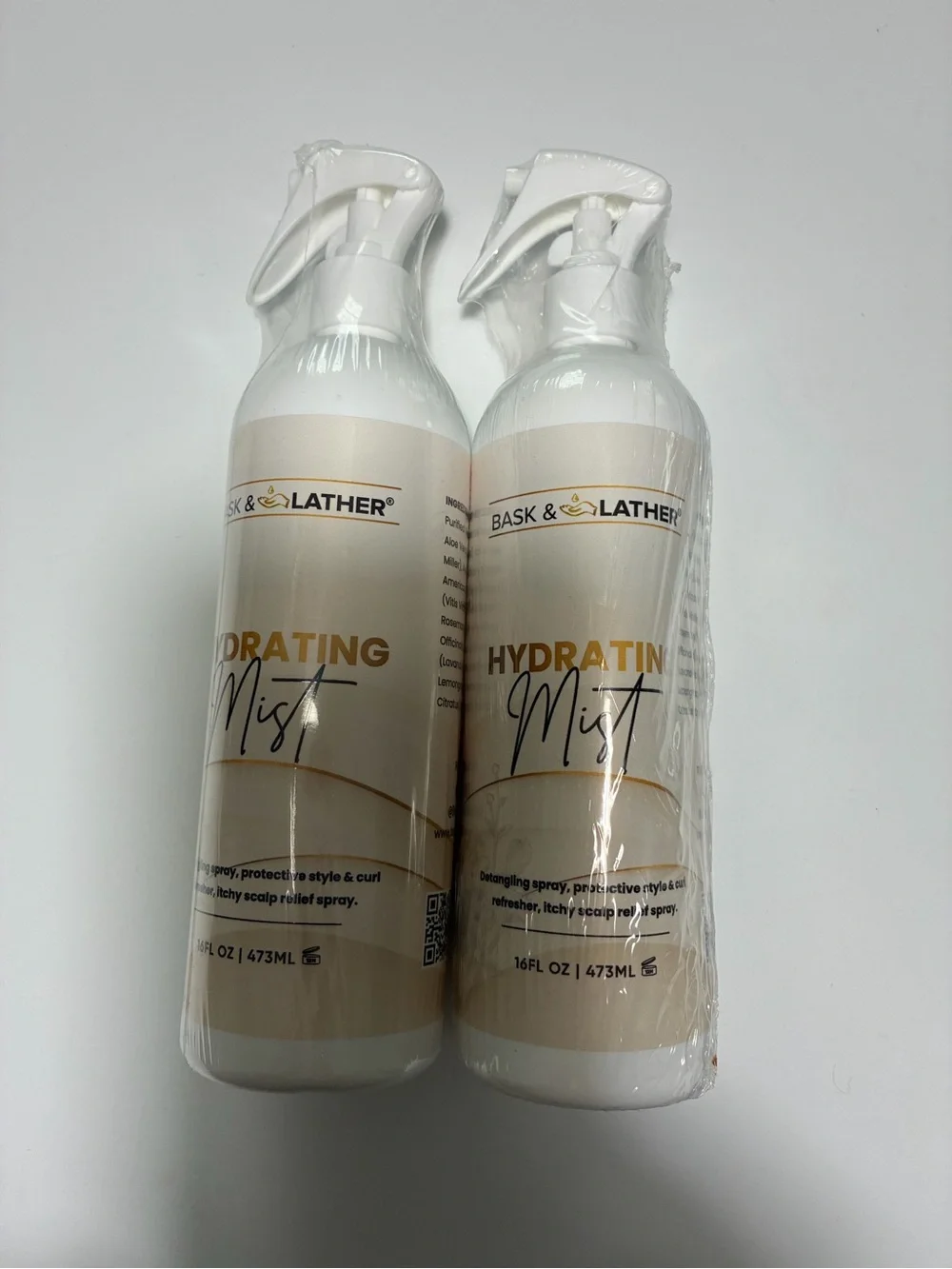 Bask & Lather Hydrating Mist - Beige/White Bottle (2 Pack)